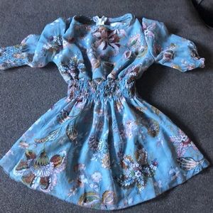 Little Girls 3/4 Sheer Sleeve Dress